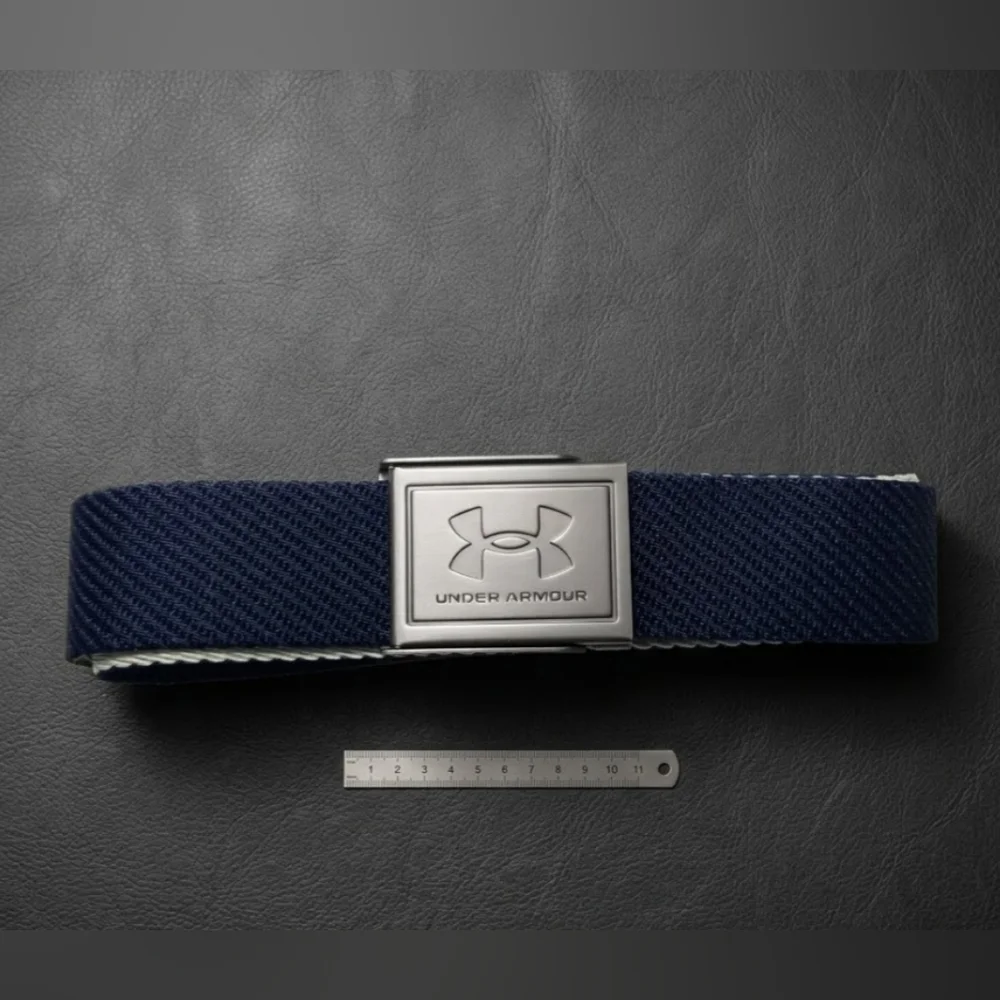 NEW! Under Armour Drive Navy Belt with Silver Buckle (One Size).
